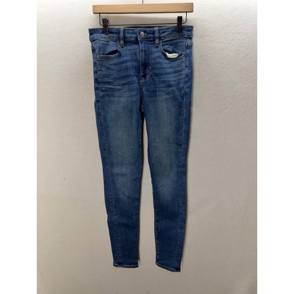 American Eagle Super Hi-Rise Jegging Womens 4 Blue Next Level Stretch 3621